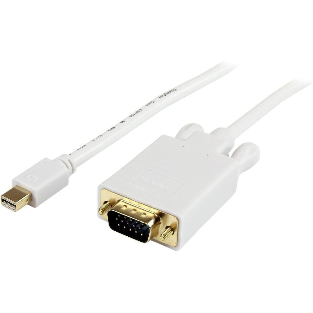 image:imageStarTechcom 10 ft Mini DisplayPort to VGA Adapter Cable mDP to VGA Video Converter Mini DP to VGA Cable for MacPC 1920x1200 White MDP2VGAMM10W