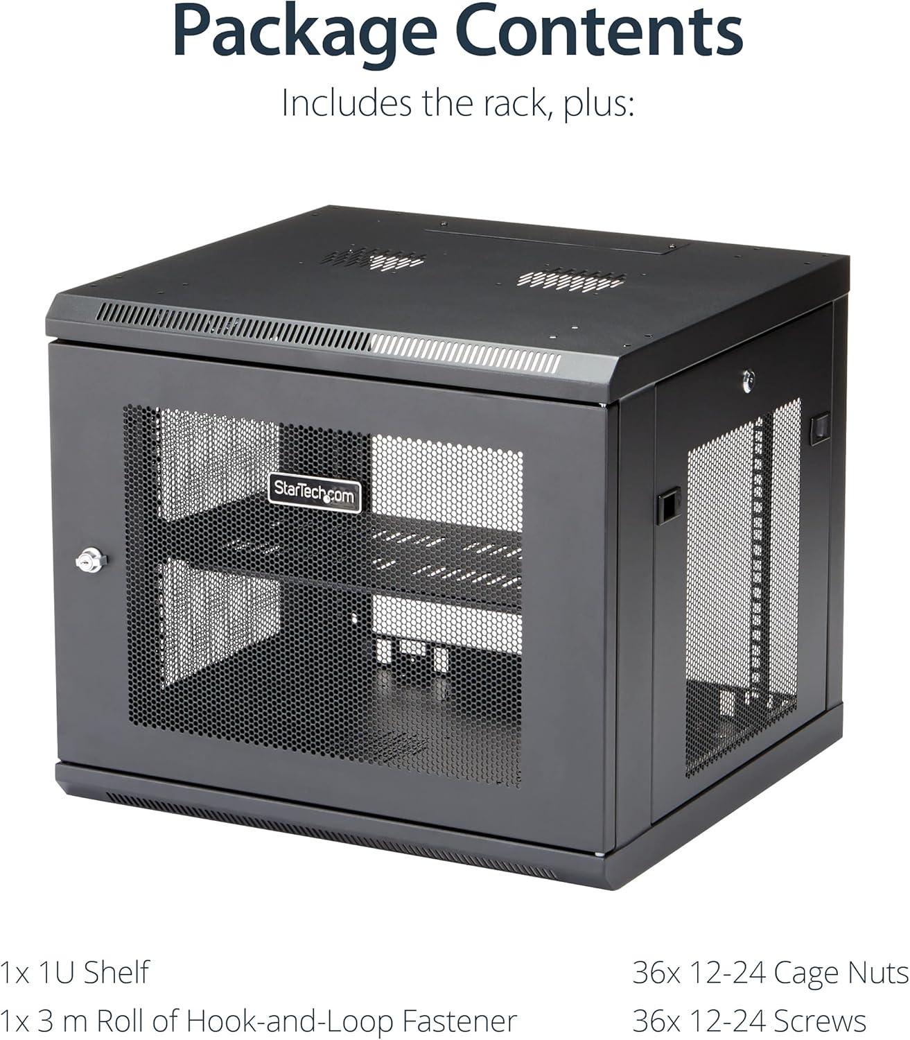 imageStarTechcom 15U 4 Post Wall Network Cabinet with 1U Shelf 19quot Wall Server Rack for IT EquipmentDataFixed Max Depth 19
