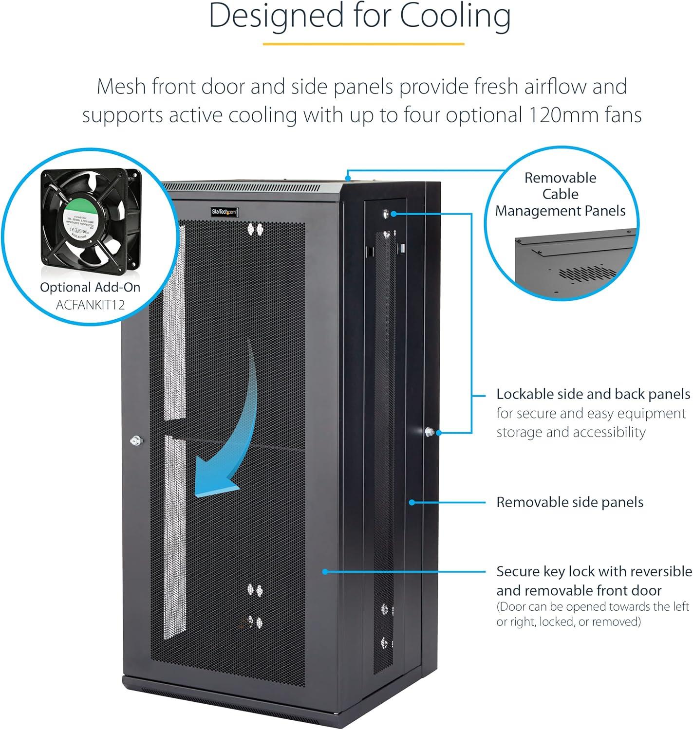 imageStarTechcom 15U 4 Post Wall Network Cabinet with 1U Shelf 19quot Wall Server Rack for IT EquipmentDataHinge Max Depth 16