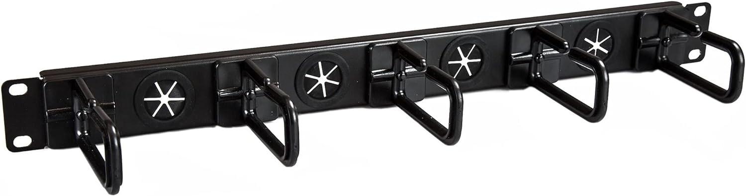 imageStarTechcom 1U 19quot Horizontal Cable Management Panel Cable Guide with Large Rings Rack Grommets CMPNL1UC1U