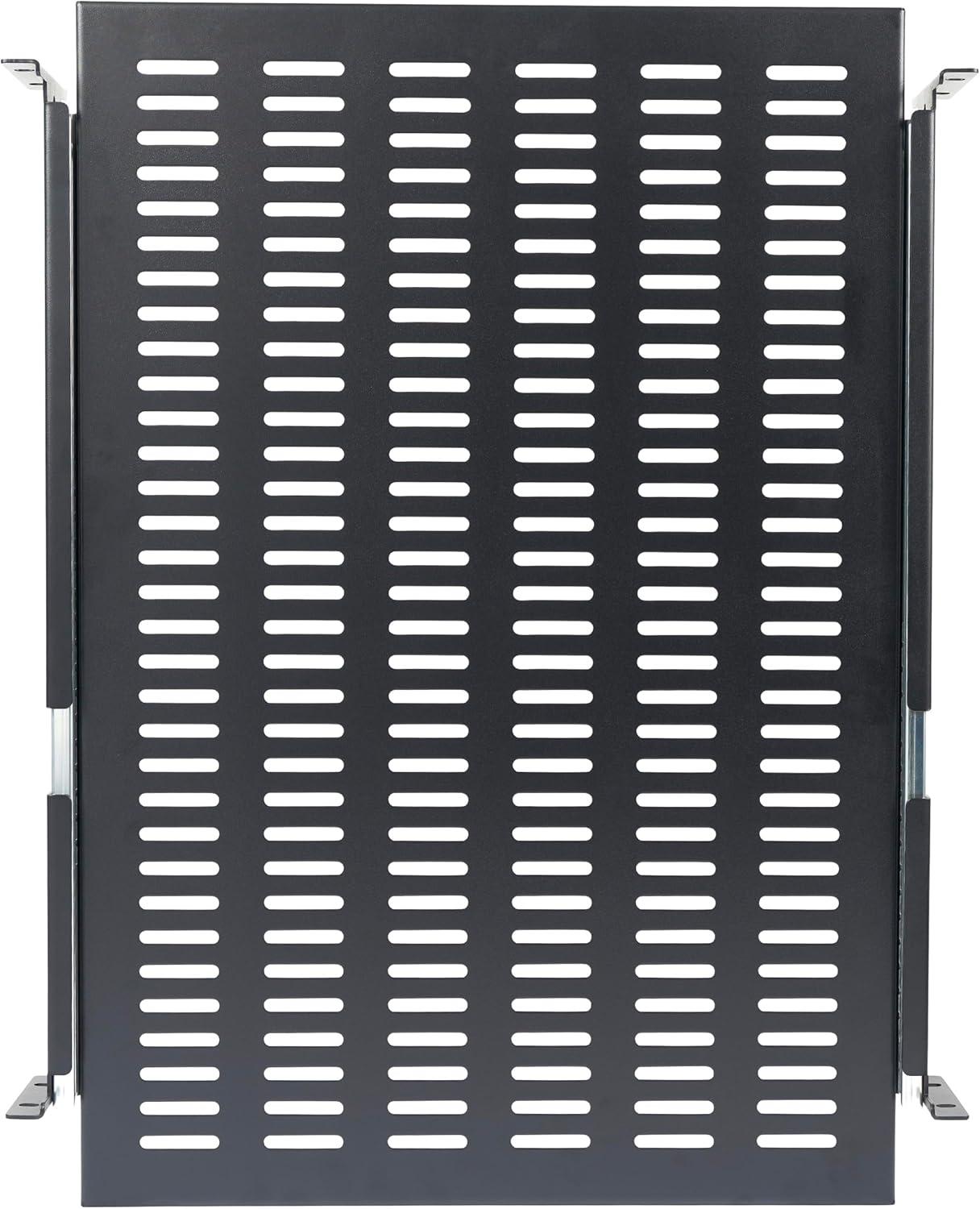 imageStarTechcom 1U Sliding Keyboard Tray for Server Rack Mounting 25kg 56cm Deep Steel Sliding Drawer for AV Equipment Rack 19quot Network SLIDESHELFD610 mm