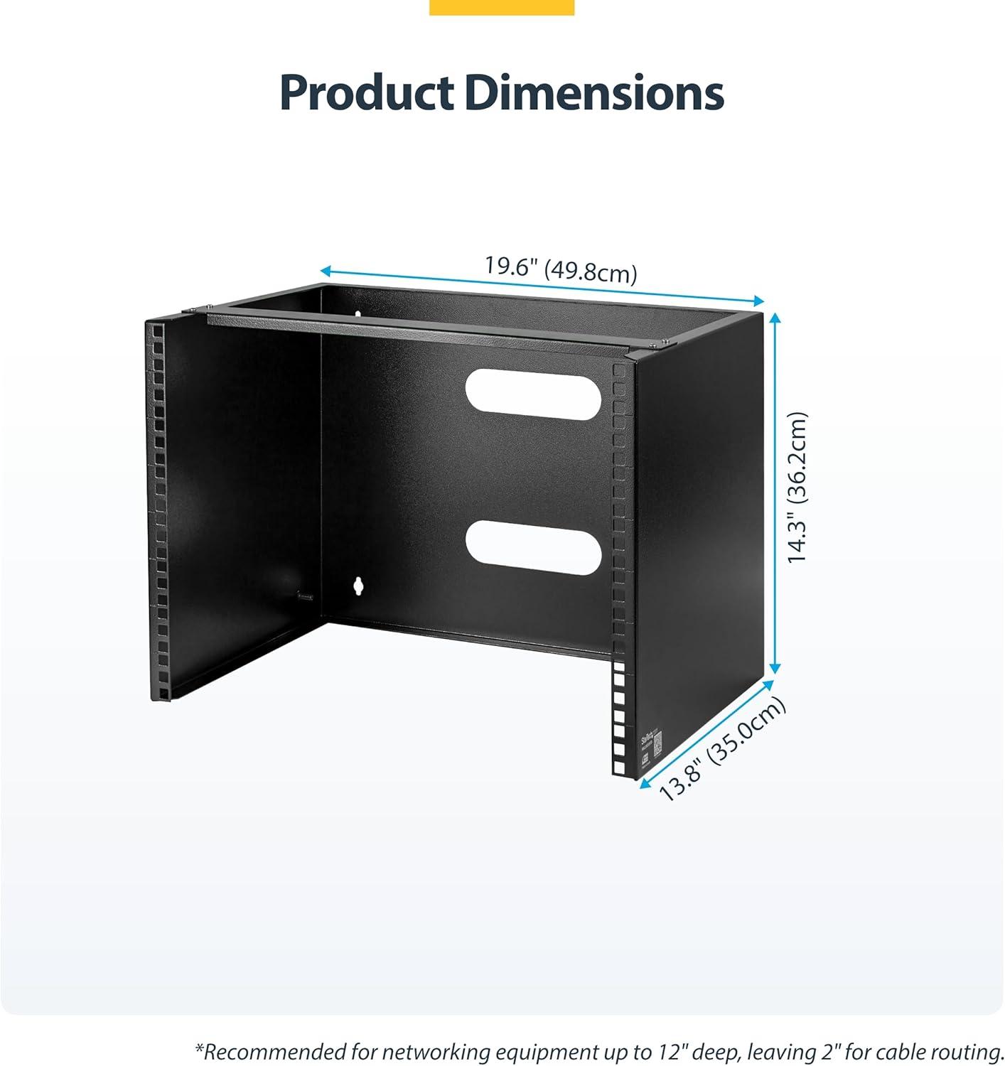 imageStarTechcom 4U 19quot Hinged Patch Panel Wall Mount Bracket Wall Rack Depth 6quot Wall Mount Equipment Rack Network Patch Panel Max 15kg WALLMOUNTH48U