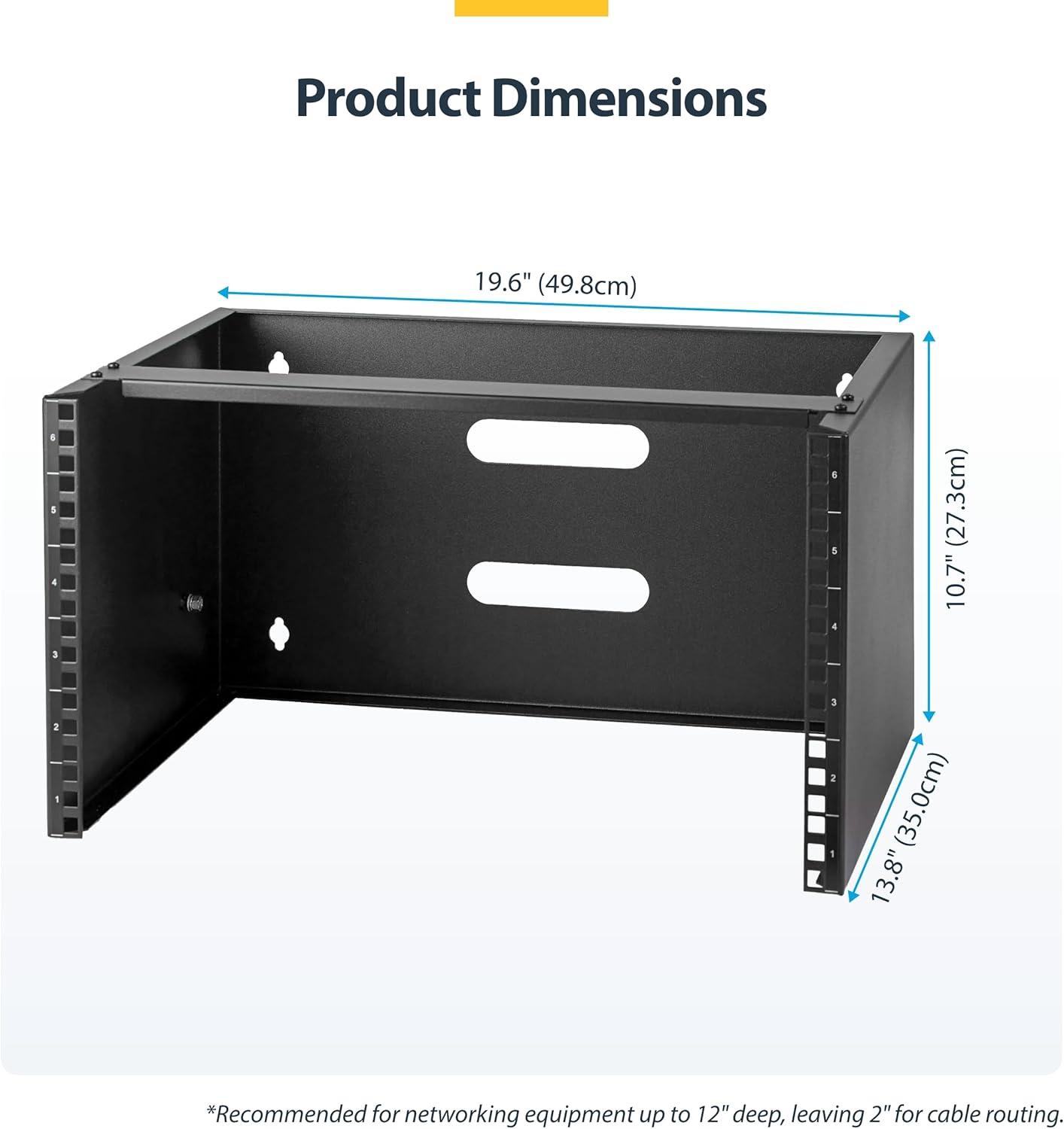imageStarTechcom 4U 19quot Hinged Patch Panel Wall Mount Bracket Wall Rack Depth 6quot Wall Mount Equipment Rack Network Patch Panel Max 15kg WALLMOUNTH46U
