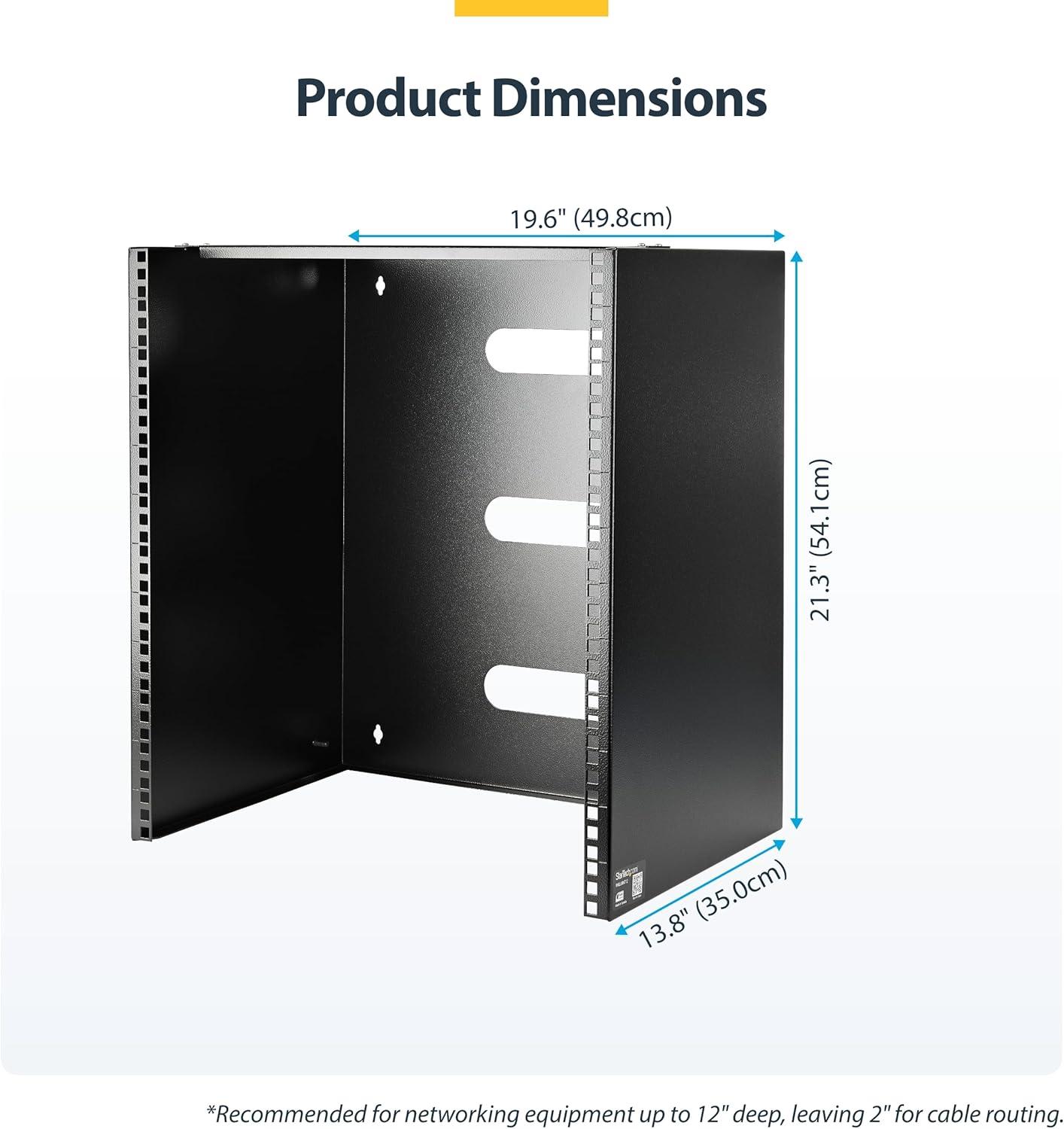 imageStarTechcom 4U 19quot Hinged Patch Panel Wall Mount Bracket Wall Rack Depth 6quot Wall Mount Equipment Rack Network Patch Panel Max 15kg WALLMOUNTH412U