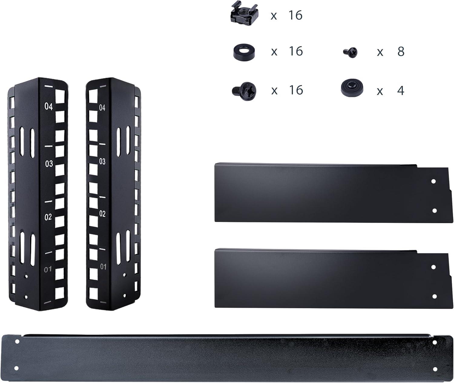 imageStarTechcom 8U Open Frame Network Rack 19quot 2Post Desktop Rack for Computers Audiovisual Equipment Media Computers Data Rooms and Server Rooms RK8OD4U