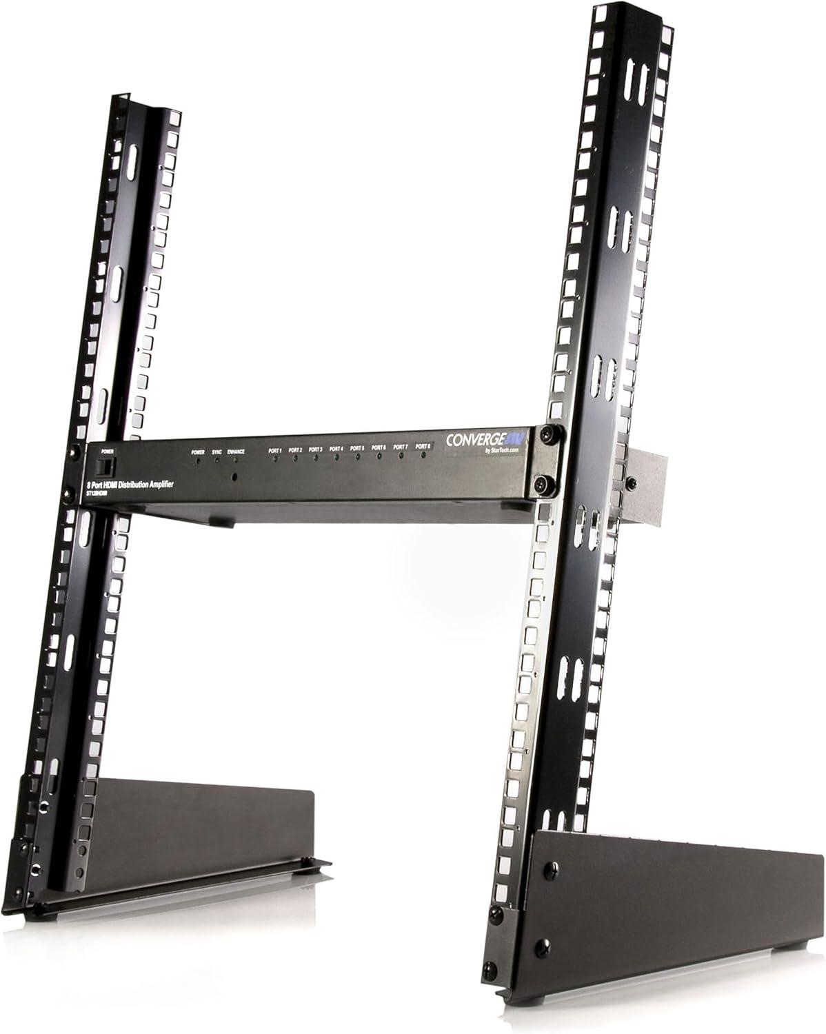 imageStarTechcom 8U Open Frame Network Rack 19quot 2Post Desktop Rack for Computers Audiovisual Equipment Media Computers Data Rooms and Server Rooms RK8OD12U