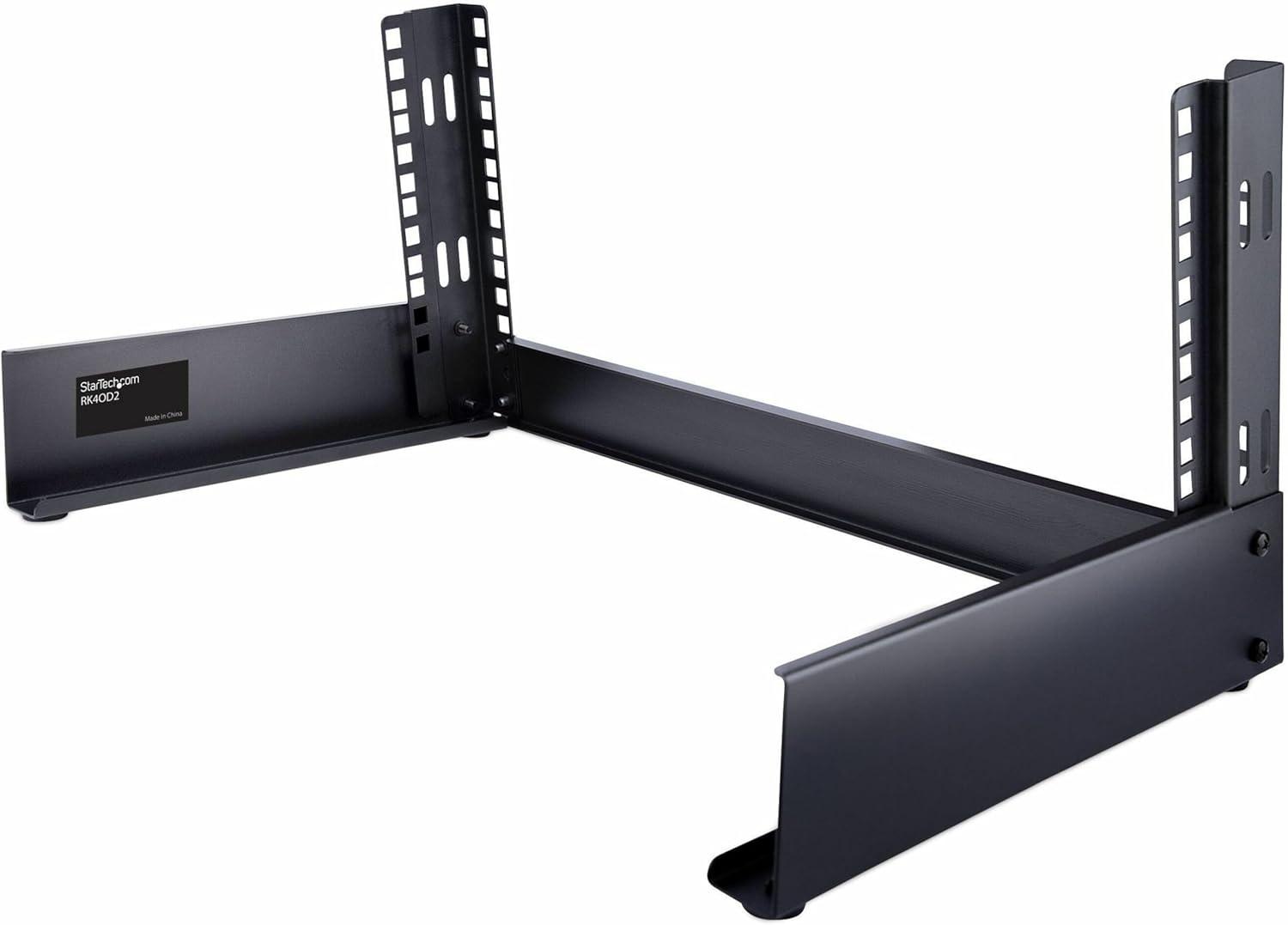 imageStarTechcom 8U Open Frame Network Rack 19quot 2Post Desktop Rack for Computers Audiovisual Equipment Media Computers Data Rooms and Server Rooms RK8OD4U