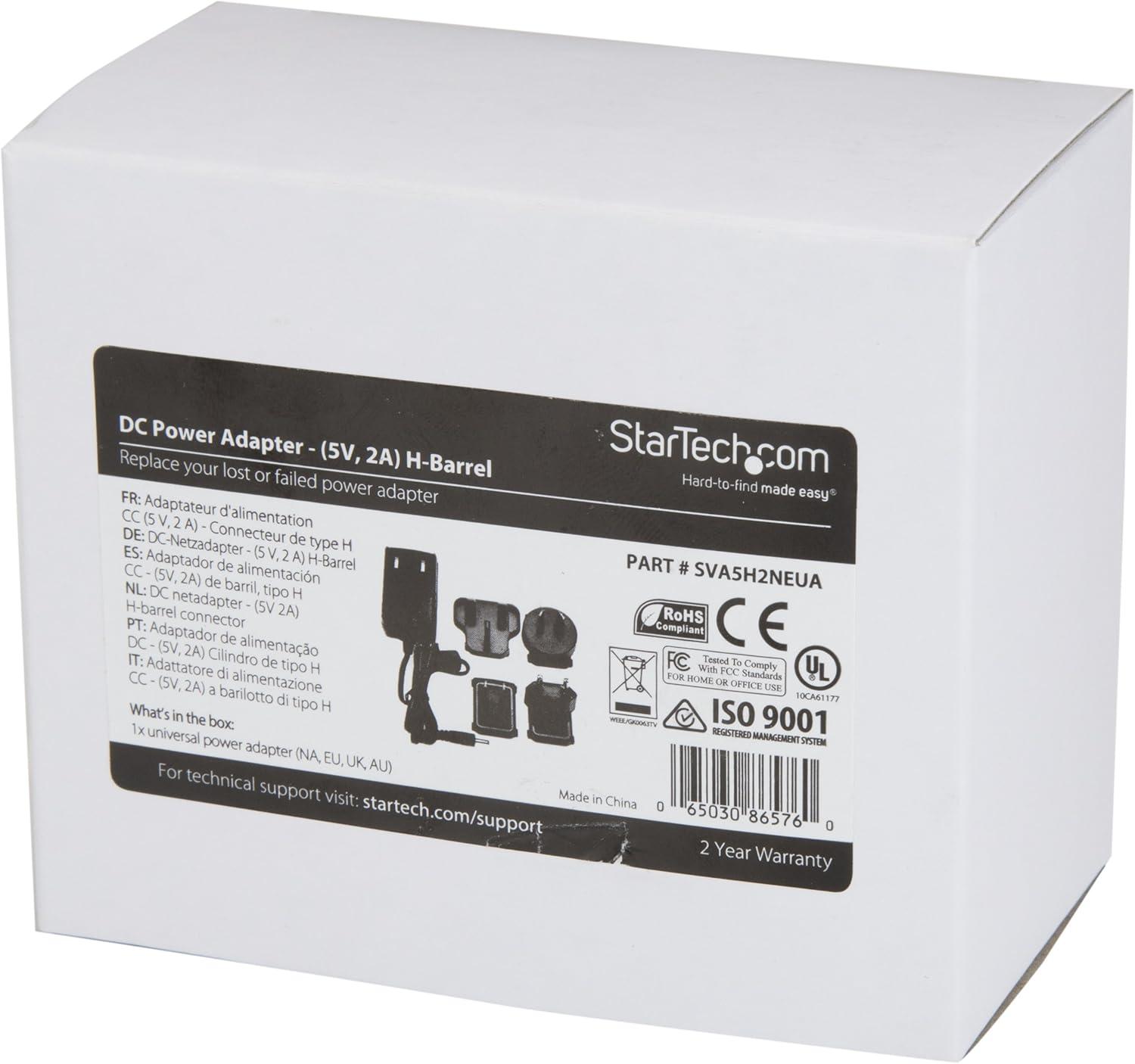 imageStarTechcom Adaptateur secteur de rechange Bloc dalimentation CC Chargeur avec connecteur Type H 5V 2A SVA5H2NEUA