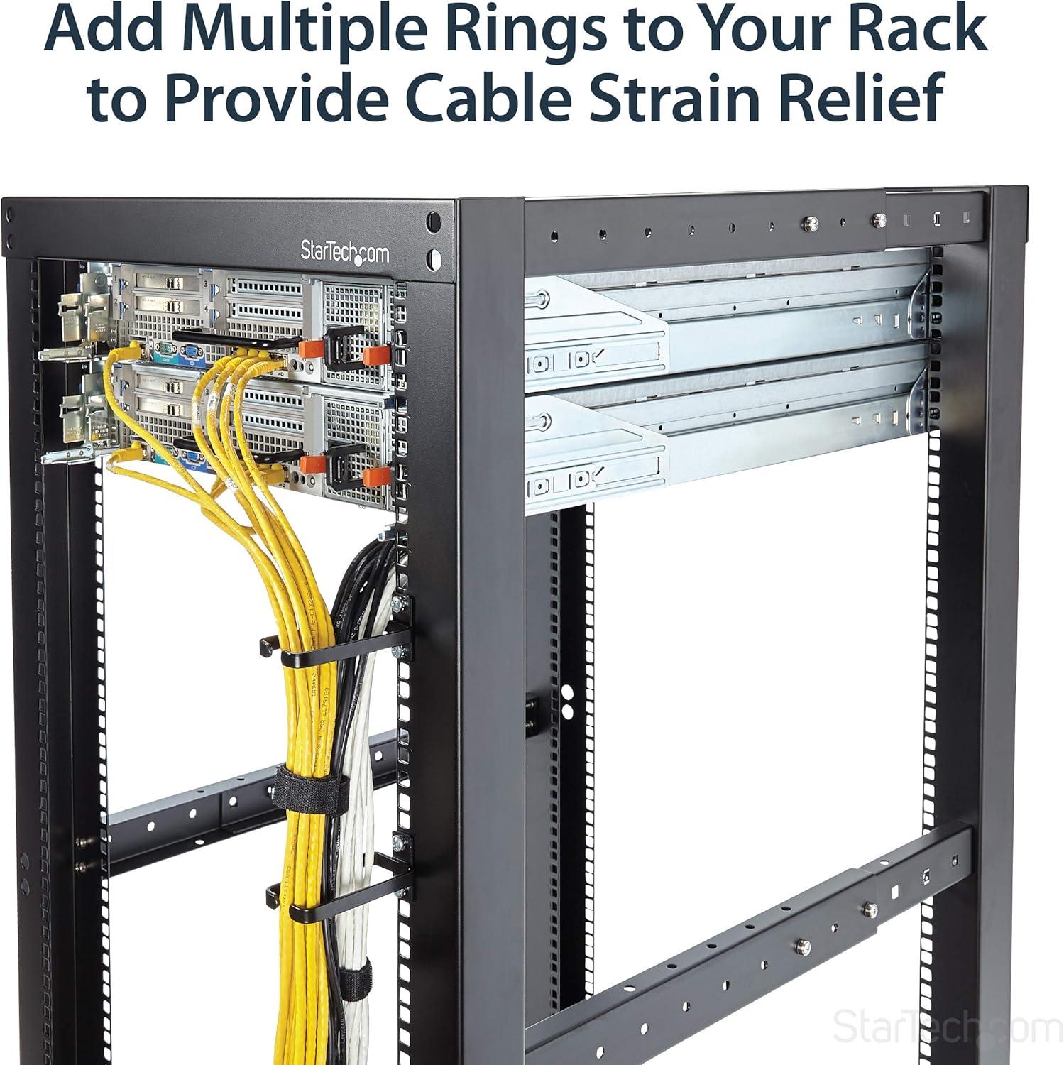 imageStarTechcom CMHOOK1UN Vertical Cable Management Metal Ring for Server Racks 1U DRing Cable Tidy 45cm x 10cm46 x 99 mm