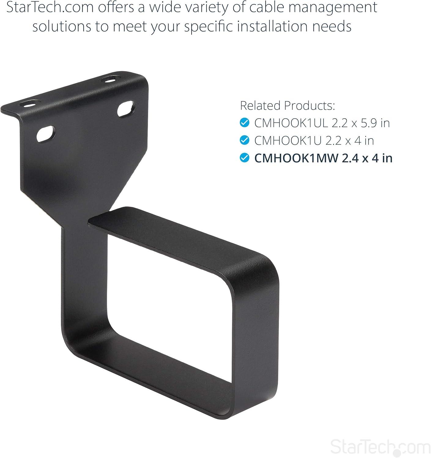 imageStarTechcom CMHOOK1UN Vertical Cable Management Metal Ring for Server Racks 1U DRing Cable Tidy 45cm x 10cm61 x 99 mm