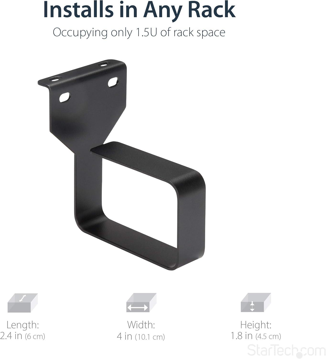 imageStarTechcom CMHOOK1UN Vertical Cable Management Metal Ring for Server Racks 1U DRing Cable Tidy 45cm x 10cm61 x 99 mm