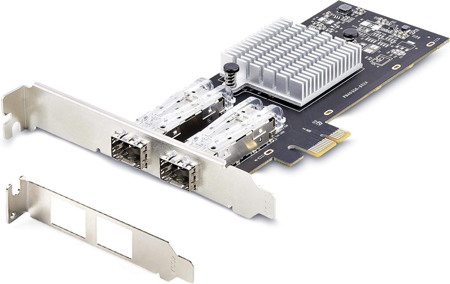 imageStarTechcom Carte Rseau GbE SFP 2 Port PCIe 20 x1 Intel I350AM2 Carte Contrleur 2X 1GbE 1000BASE CuivreFibre Optique Carte Rseau Gigabit Ethernet NIC ServeurPC P021GINETWORKCARD