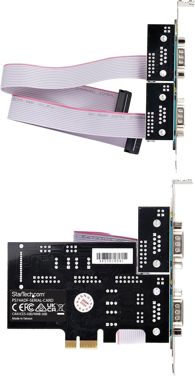 imageStarTechcom Carte Srie PCI Express 2 Ports AdaptateurCarte PCIe 2 Ports vers RS232RS422RS485 DB9 Support BasProfil Inclus UART 16C1050 TAA Protection ESD 2S232422485PCCARD4Port