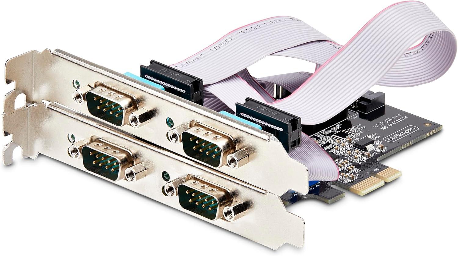 imageStarTechcom Carte Srie PCI Express 2 Ports AdaptateurCarte PCIe 2 Ports vers RS232RS422RS485 DB9 Support BasProfil Inclus UART 16C1050 TAA Protection ESD 2S232422485PCCARD4Port