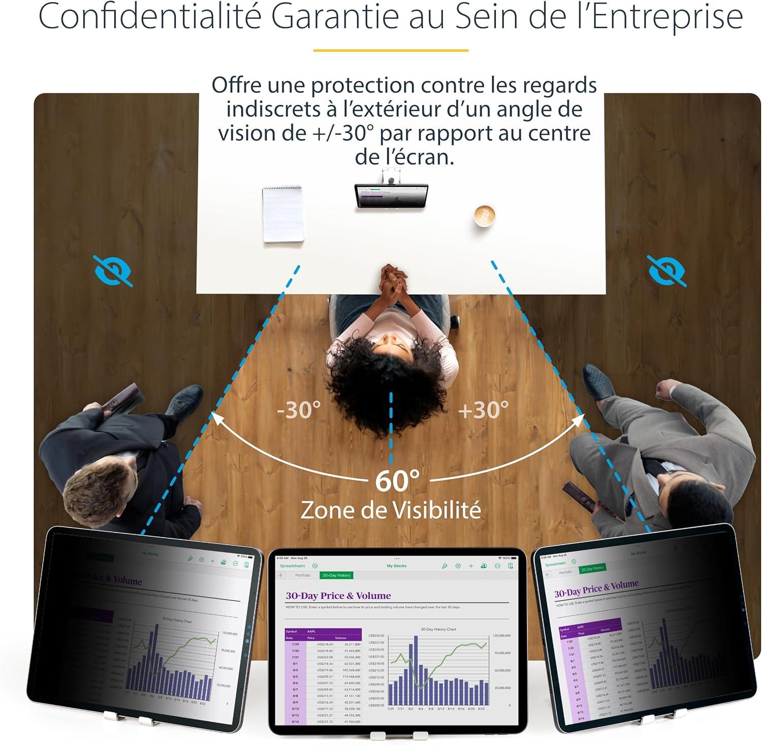 imageStarTechcom Filtre de Confidentialit 4 Directions pour iPad Pro 129quot 3e Gnration et Suprieur pour PortraitPaysage cran de Protection iPad 30 Degrs de Vue Filtre Anti Lumire Bleue11 iPad Pro
