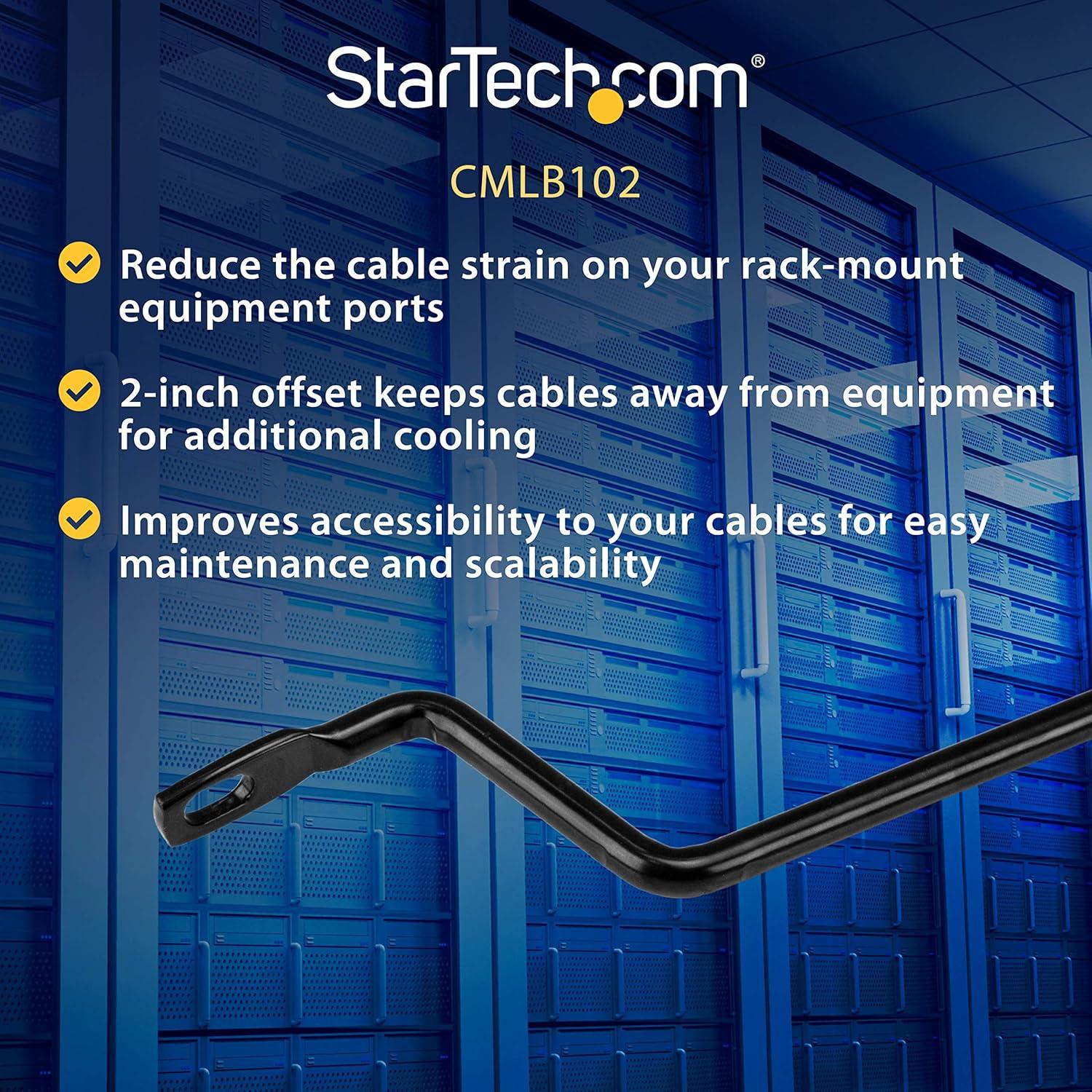imageStarTechcom Horizontal Bar for Cable Management with Offset 2quot Lacing Bar for Server Rack Pack of 10 CMLB1022 Inch offset