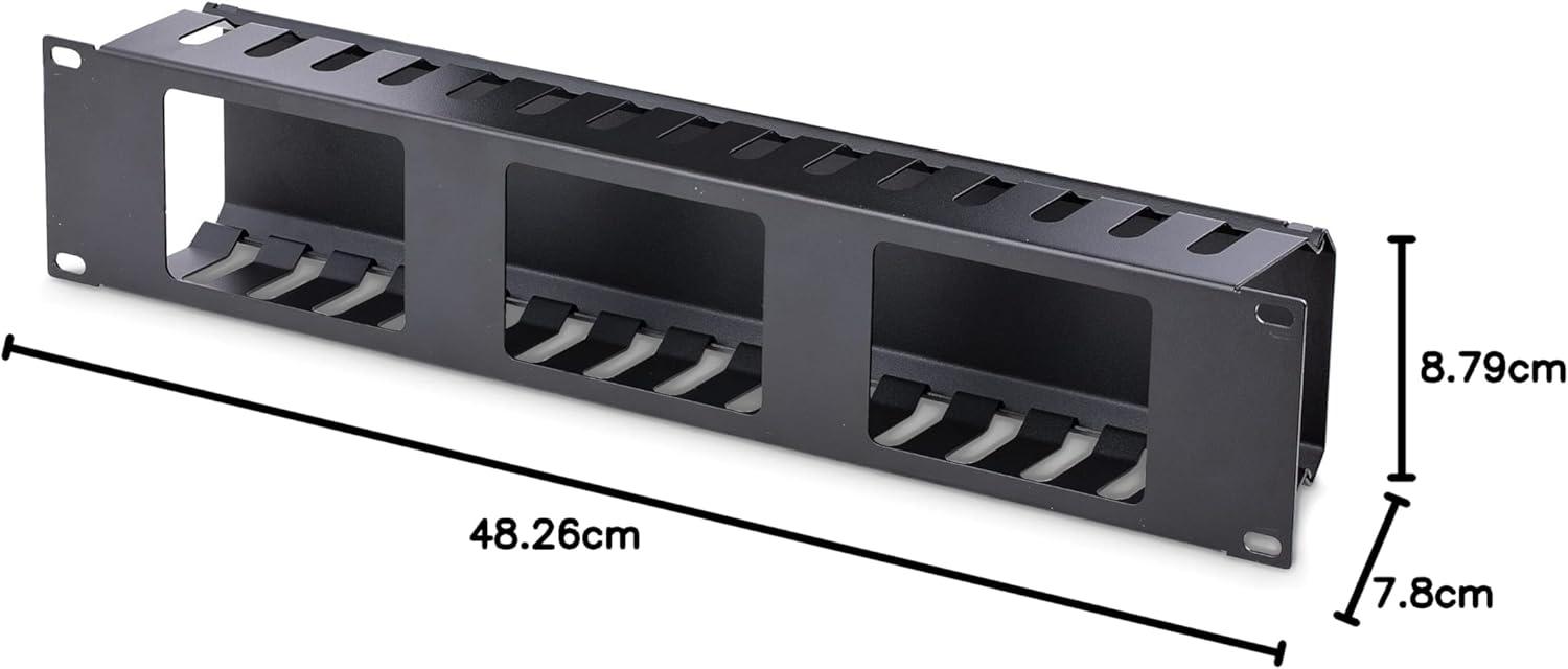 imageStarTechcom Horizontal Cable Management Cable Management for 2U Server Rack with Cover Cable Tray Panel for 19quot Network Rack Cable Slot Duct CMDUCT2U2U