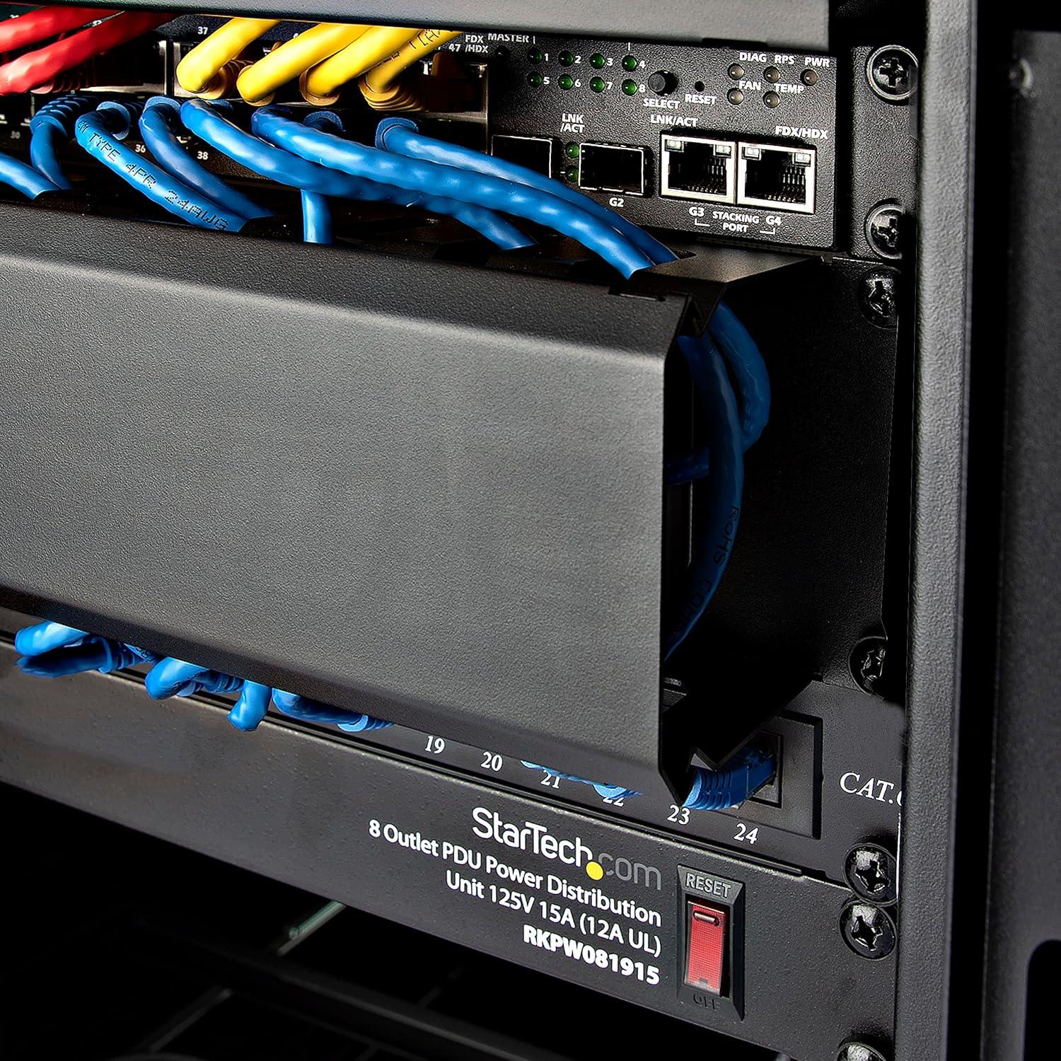 imageStarTechcom Horizontal Cable Management Cable Management for 2U Server Rack with Cover Cable Tray Panel for 19quot Network Rack Cable Slot Duct CMDUCT2U2U