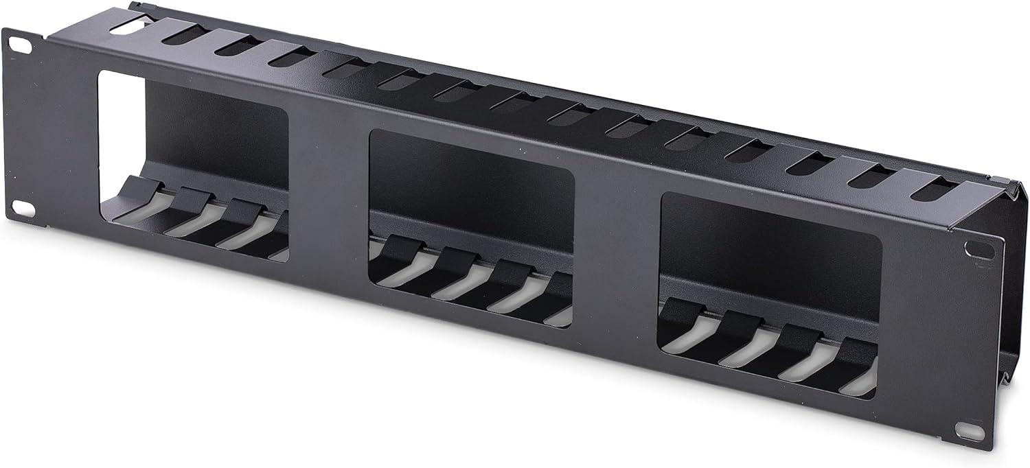 imageStarTechcom Horizontal Cable Management Cable Management for 2U Server Rack with Cover Cable Tray Panel for 19quot Network Rack Cable Slot Duct CMDUCT2U2U