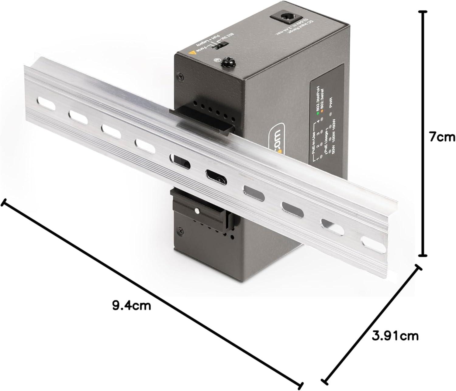 imageStarTechcom Injecteur PoE MultiGigabit 4 Ports Ethernet 525G NBASET PoEPoEPoE 8023af8023at8023bt Montage MuralRail DIN Non Gr AS445CPOEINJECTOR