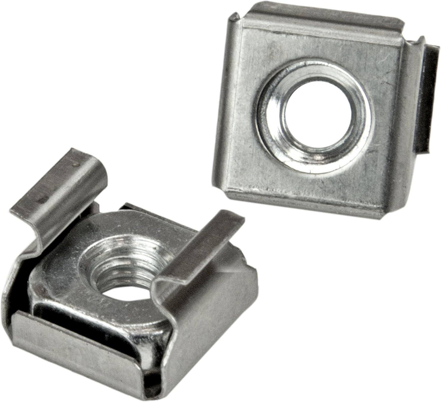 imageStarTechcom M5 Cage Nut M5 Screw Pack of 50 Cage Nuts and M5x12 Mounting Screws for Rack and Server Cabinet Black CABSCREWM5Bsilver