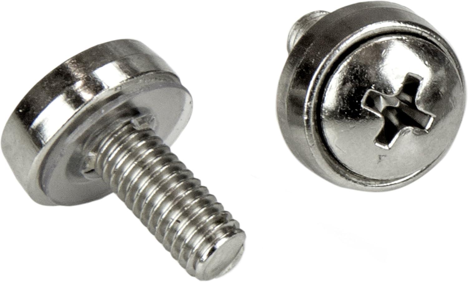 imageStarTechcom M5 Cage Nut M5 Screw Pack of 50 Cage Nuts and M5x12 Mounting Screws for Rack and Server Cabinet Black CABSCREWM5Bsilver
