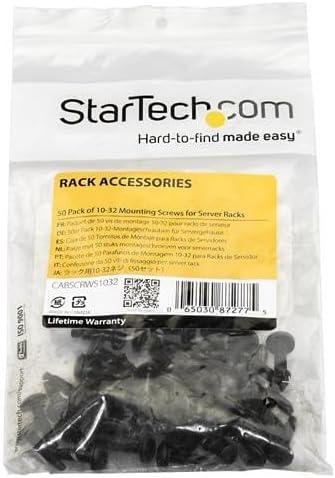 imageStarTechcom M6 Cage Nut M6 Screw Pack of 50 Cage Nuts and M6x12 Mounting Screws for Rack and Server Cabinet Black CABSCREWM6BBlack