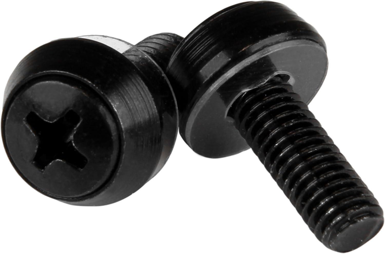 imageStarTechcom M6 Cage Nut M6 Screw Pack of 50 Cage Nuts and M6x12 Mounting Screws for Rack and Server Cabinet Black CABSCREWM6BBlack