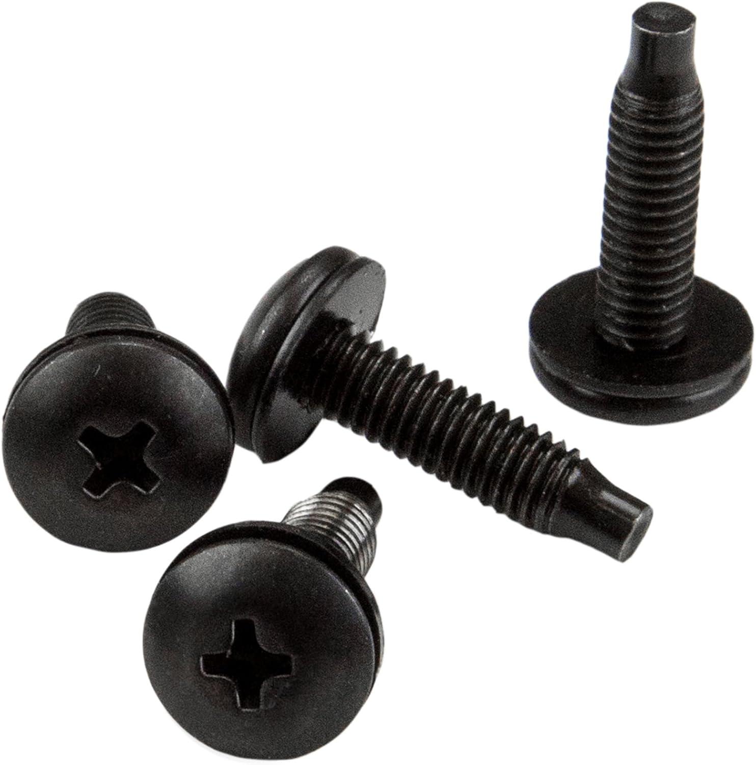 imageStarTechcom M6 Cage Nut M6 Screw Pack of 50 Cage Nuts and M6x12 Mounting Screws for Rack and Server Cabinet Black CABSCREWM6BBlack
