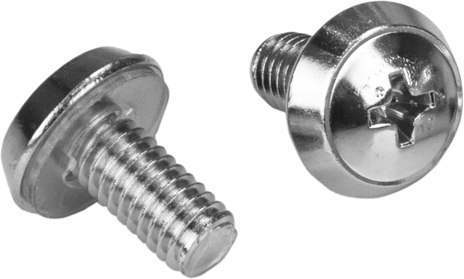 imageStarTechcom M6 Cage Nut M6 Screw Pack of 50 Cage Nuts and M6x12 Mounting Screws for Rack and Server Cabinet Black CABSCREWM6BSilver