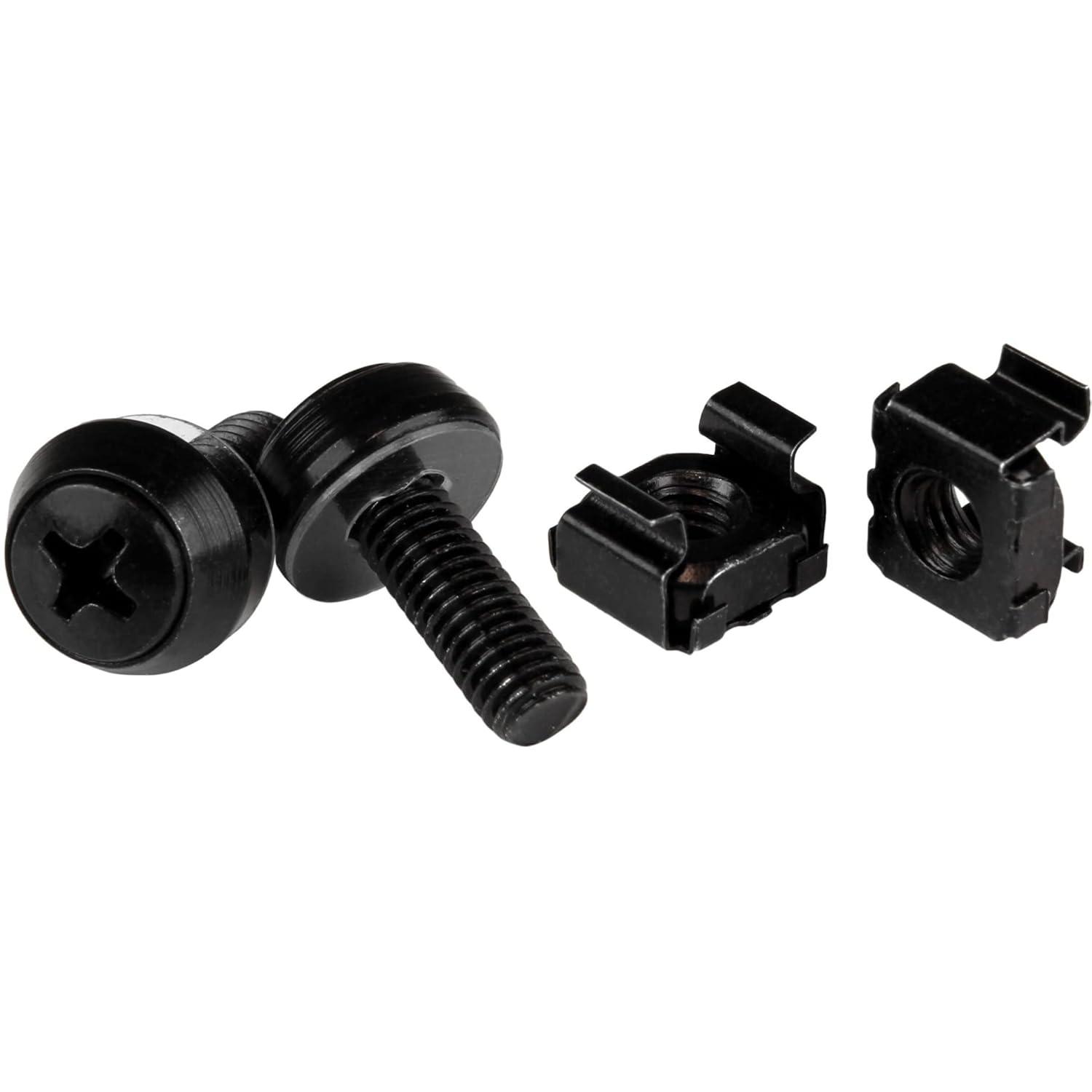 imageStarTechcom M6 Screws Pack of 50 M6x12 Mounting Screws for Rack and Server Cabinet Black CABSCREWSM6BBlack