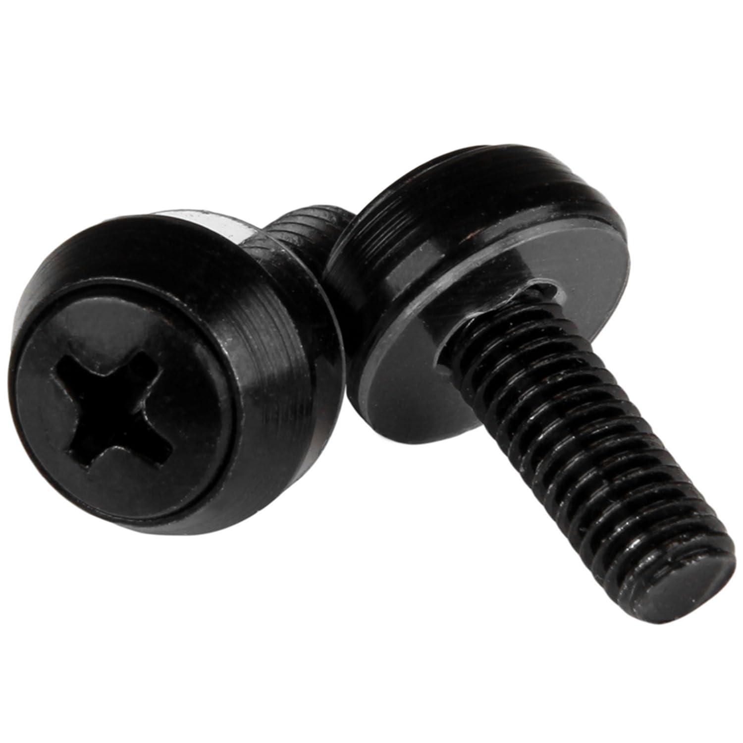 imageStarTechcom M6 Screws Pack of 50 M6x12 Mounting Screws for Rack and Server Cabinet Black CABSCREWSM6BBlack