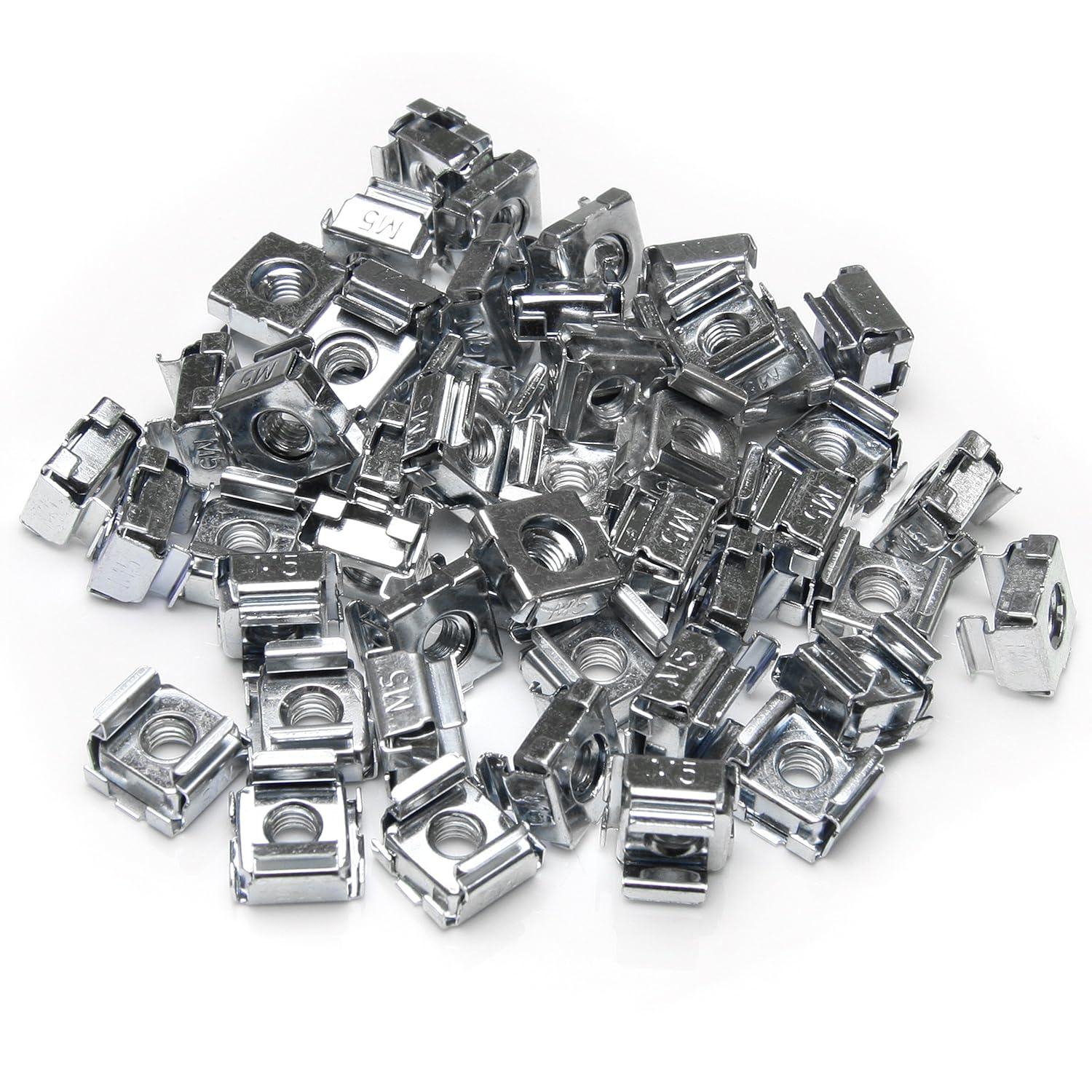 imageStarTechcom M6 Screws Pack of 50 M6x12 Mounting Screws for Rack and Server Cabinet Black CABSCREWSM6BSilver Cage Nuts