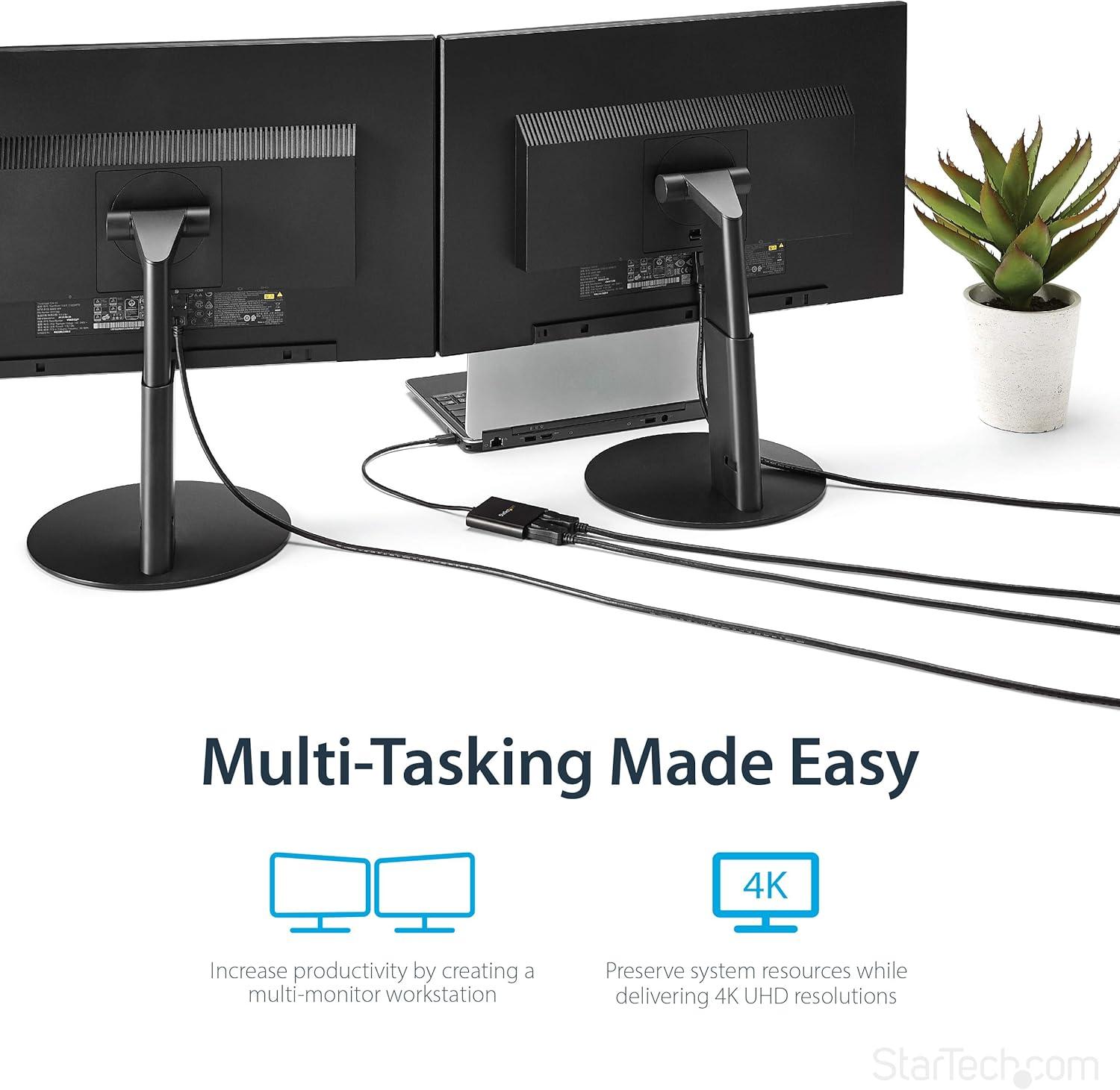 imageStarTechcom USBC to Dual DisplayPort 12 Adapter USBC Hub MultiMonitor MST Dual Display 4K 30Hz1080p 60Hz DP ExtenderSplitter for Laptop Builtin Cable MSTCDP122DPUSBC DP 12