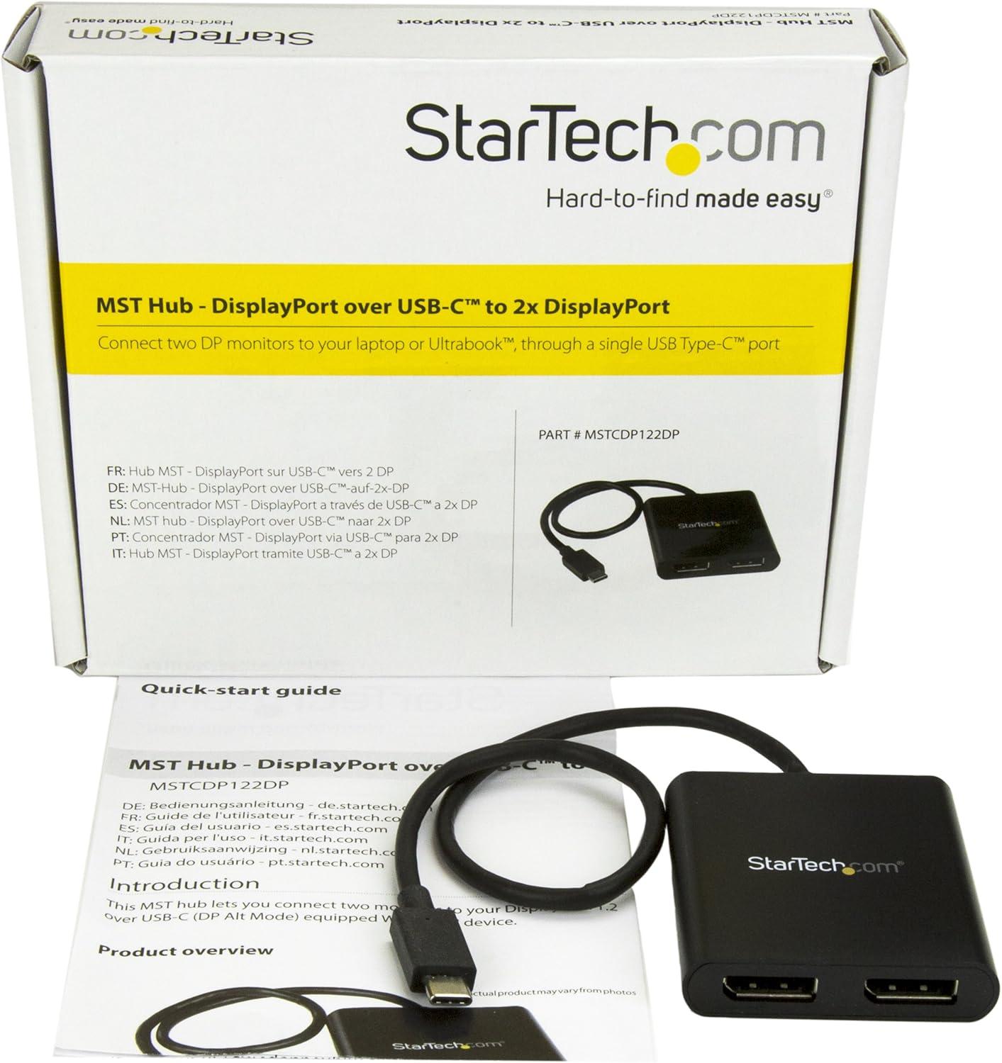 imageStarTechcom USBC to Dual DisplayPort 12 Adapter USBC Hub MultiMonitor MST Dual Display 4K 30Hz1080p 60Hz DP ExtenderSplitter for Laptop Builtin Cable MSTCDP122DPUSBC DP 12