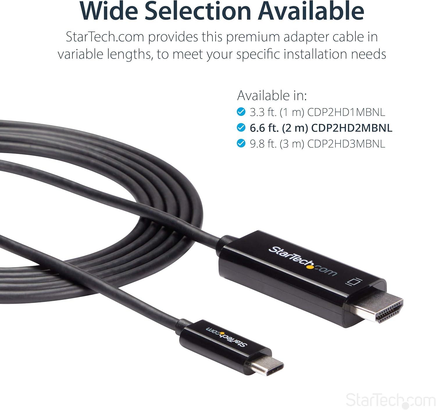 imageStarTechcom USBC to HDMI 4K 60Hz HDR10 Graphics Adapter Cable 5m Ultra HD USB TypeC to HDMI 4K 20b Graphics Converter USBC to HDMI HDR DP 14 Alt Mode HBR3 CDP2HDMM5MH2 m
