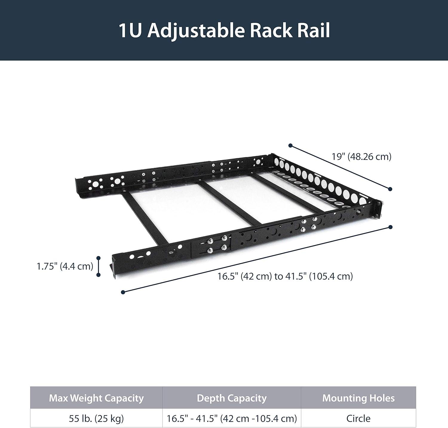 imageStarTechcom Universal 3U Server Rack Rails 19 Inch Rack Server Mounting Rails Adjustable Rack Rails for Computer BayEquipment RackServer Rack UNIRAILS3U1U