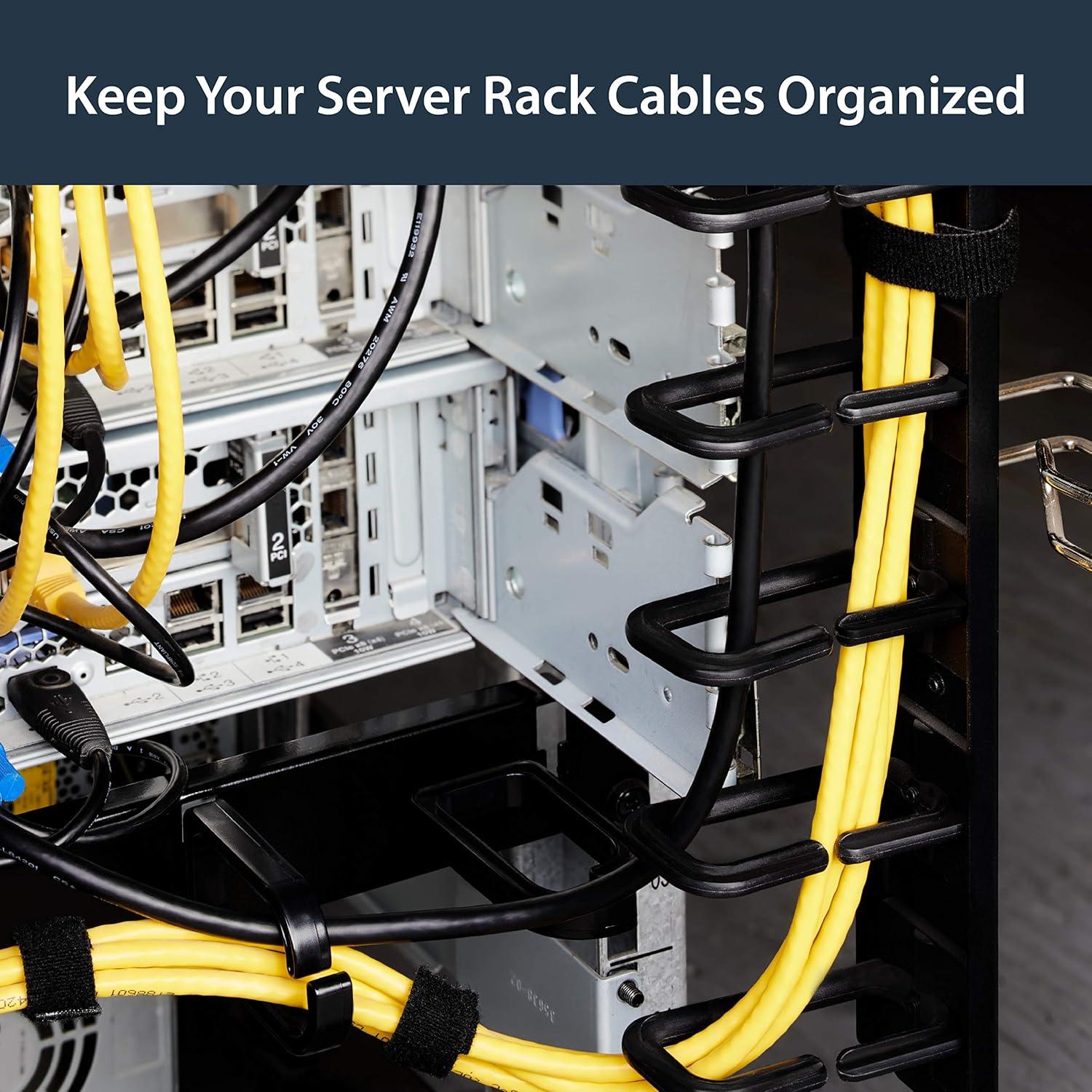 imageStarTechcom Vertical Cable Management for Server Rack Pass Cables DRing Cable Management for Data Centers Cable Management Panel Cable Organizer Brewing BayCMVER40UDWith rings 18 m