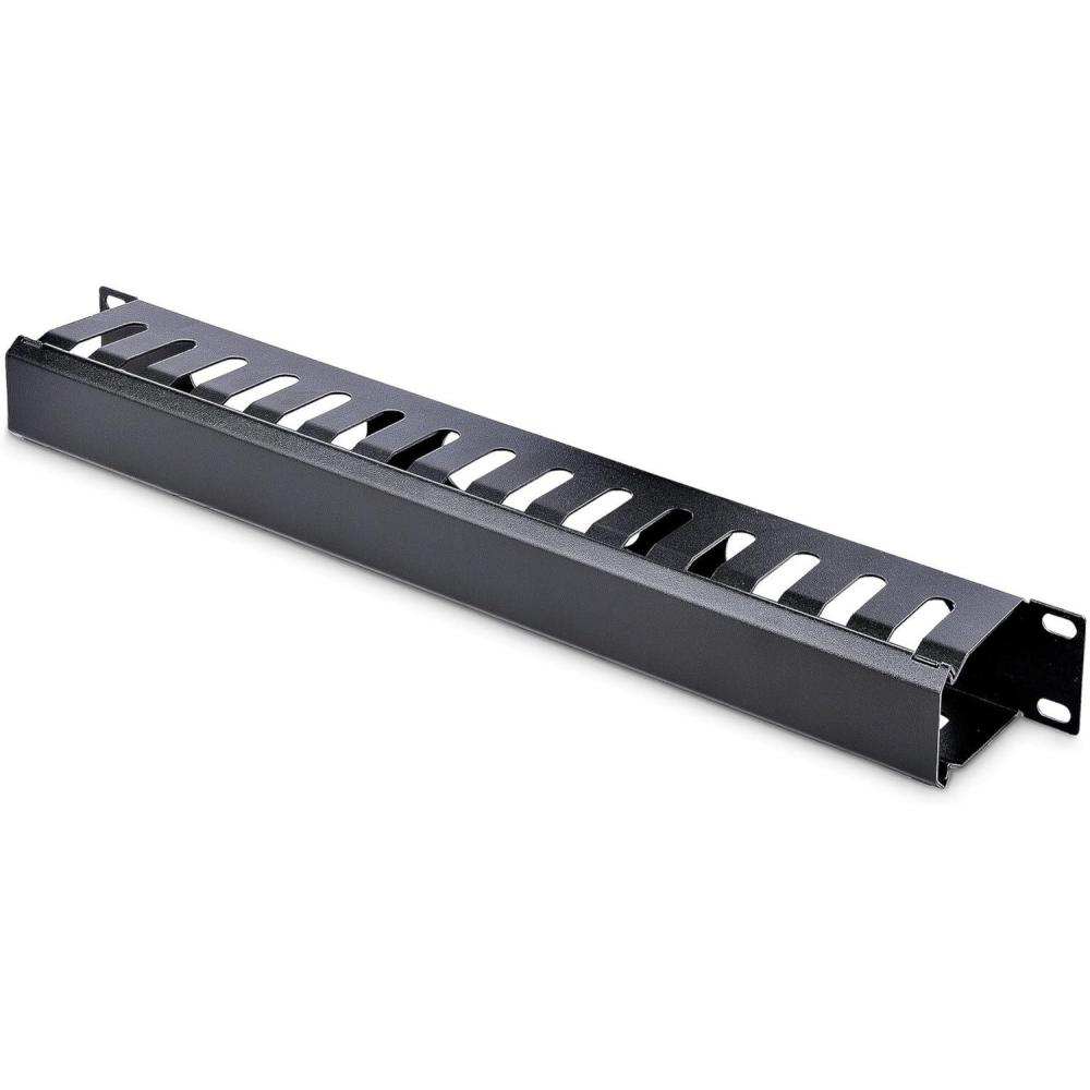 imageStarTechcom 1U Rack Cable Management Panel Horizontal Cable Trunking with Cover Server Rack Cable Duct Rack Cable OrganizerManager CMDUCT1UX1U