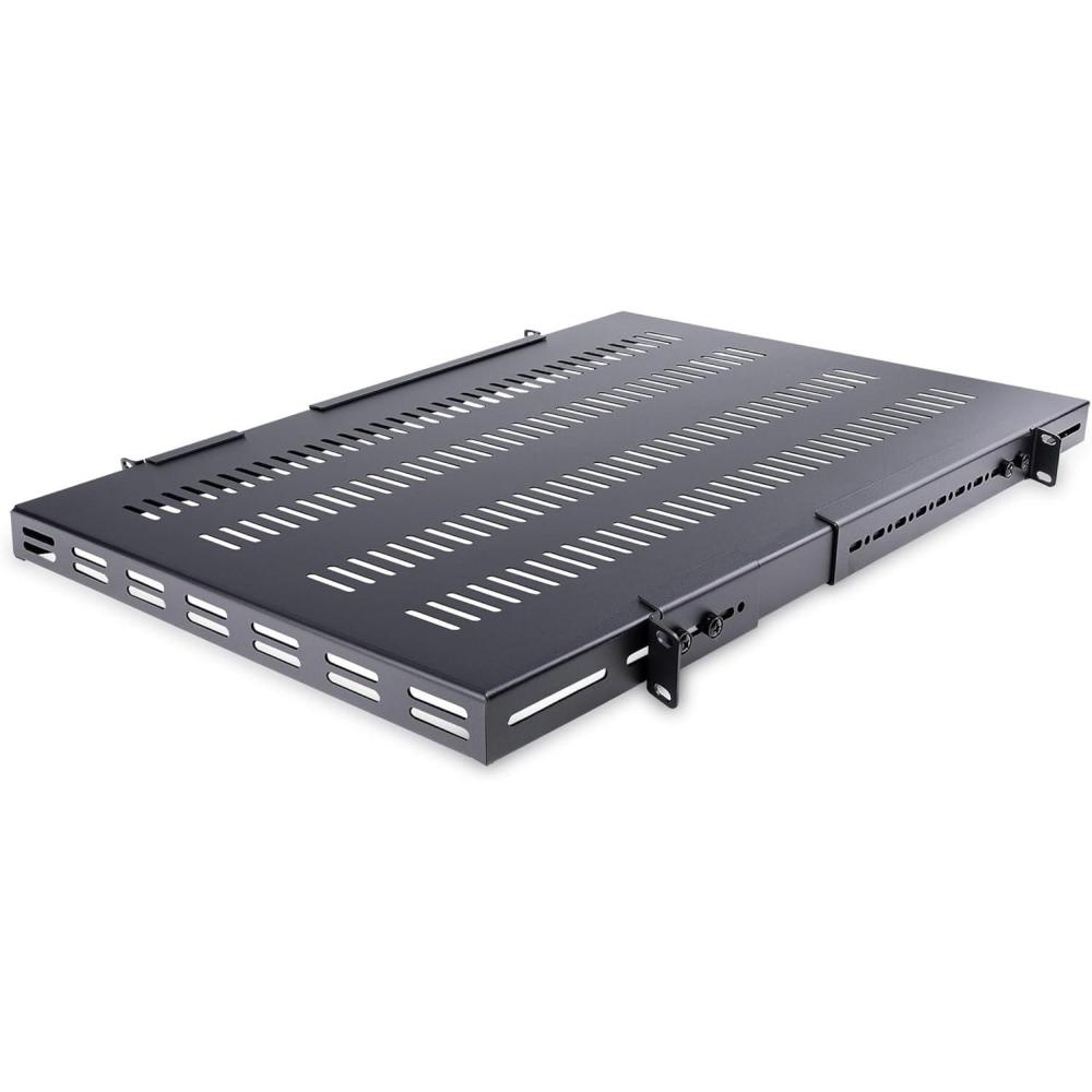 imageStarTechcom 1U Sliding Keyboard Tray for Server Rack Mounting 25kg 56cm Deep Steel Sliding Drawer for AV Equipment Rack 19quot Network SLIDESHELFD495mm 974mm 150kg