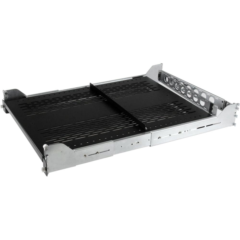 imageStarTechcom 1U Sliding Keyboard Tray for Server Rack Mounting 25kg 56cm Deep Steel Sliding Drawer for AV Equipment Rack 19quot Network SLIDESHELFD702802mm 50lbs