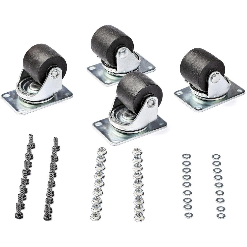imageStarTechcom 4POSTCASTER 200kg Capacity Open Frame Server Rack Cabinet Swivel Caster Kit45 mm x 75 mm