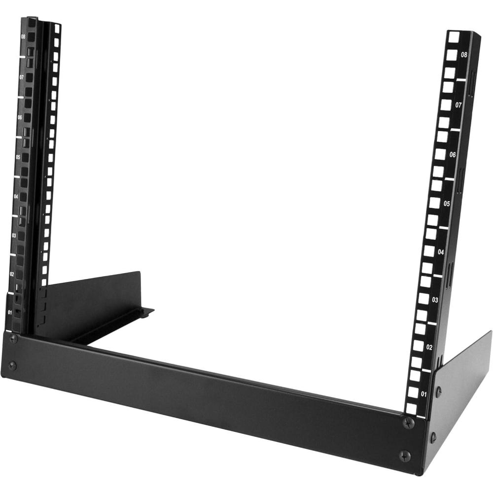 imageStarTechcom 8U Open Frame Network Rack 19quot 2Post Desktop Rack for Computers Audiovisual Equipment Media Computers Data Rooms and Server Rooms RK8OD8U