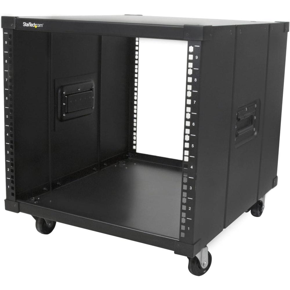 imageStarTechcom 9U Open Frame Rack with Castors 4 Post 23quot Depth Portable Cabinet for 19quot Network Data and Server Equipment 99kg Capacity RK960CP