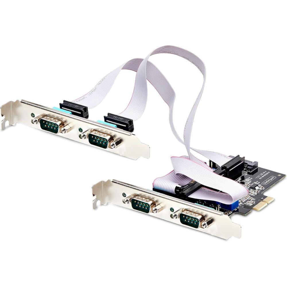 imageStarTechcom Carte Srie PCI Express 2 Ports AdaptateurCarte PCIe 2 Ports vers RS232RS422RS485 DB9 Support BasProfil Inclus UART 16C1050 TAA Protection ESD 2S232422485PCCARD4Port