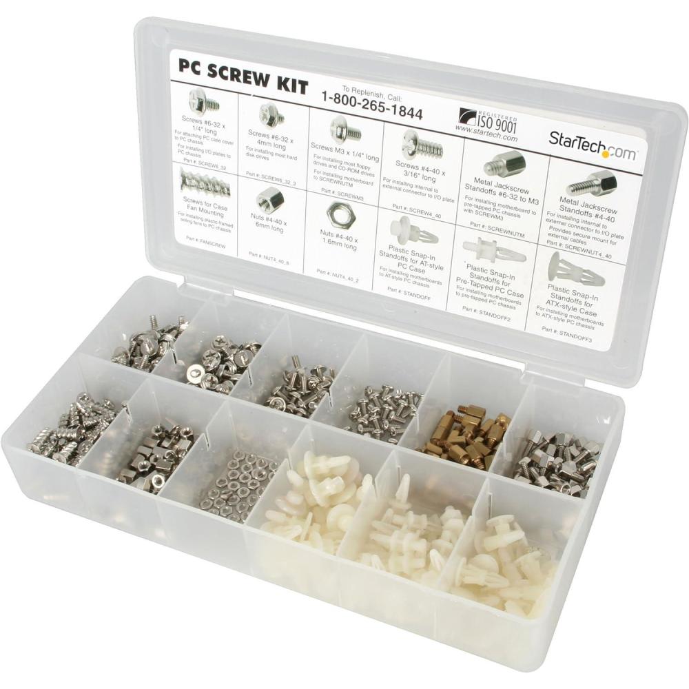 imageStarTechcom Ensemble de vis dordinateur assortiment de luxe Vis crous et entretoises PCSCREWKITKit