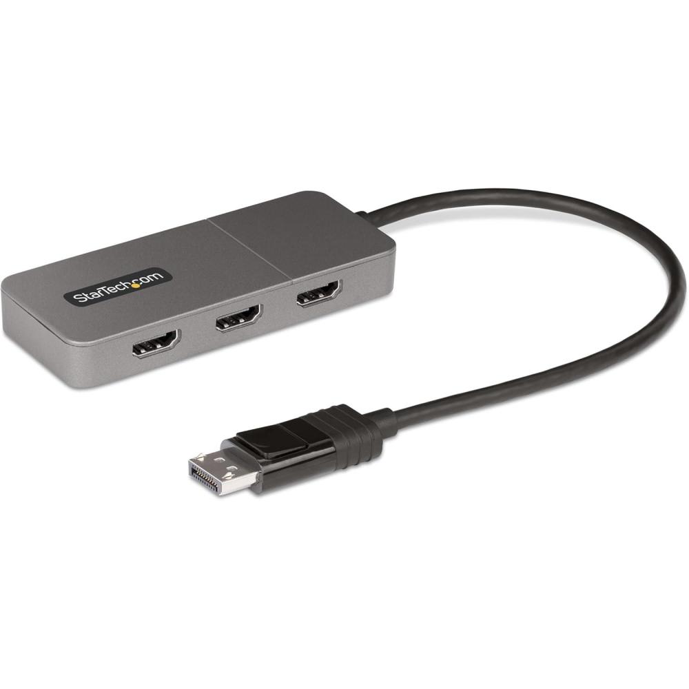 imageStarTechcom Hub MST 3 Ports DisplayPort vers 3X HDMI Trois Moniteurs 4K 60Hz Adaptateur Vido MultiMoniteur DP 14 Cble Intgr de 30 cm Alimentation USB Windows Uniquement MST14DP123HD3x HDMI