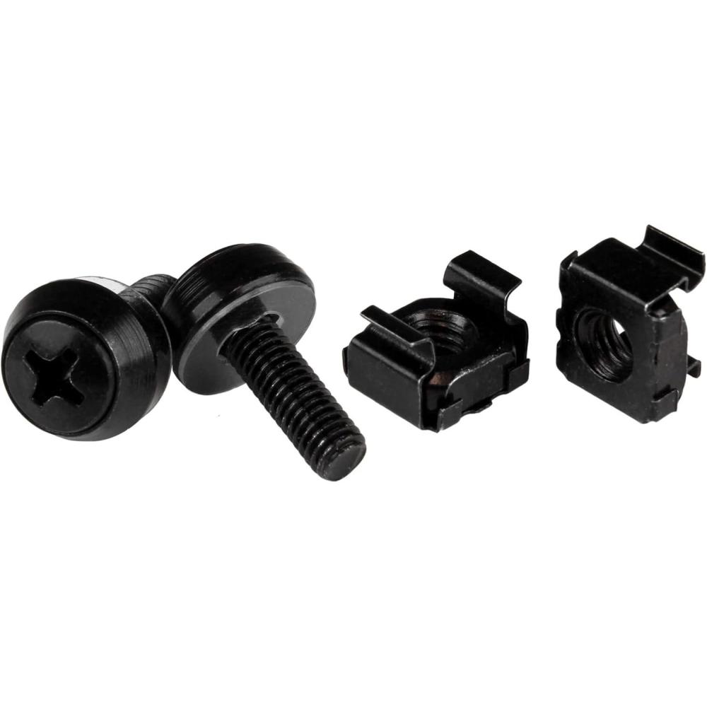 imageStarTechcom M5 Cage Nut M5 Screw Pack of 50 Cage Nuts and M5x12 Mounting Screws for Rack and Server Cabinet Black CABSCREWM5BBlack