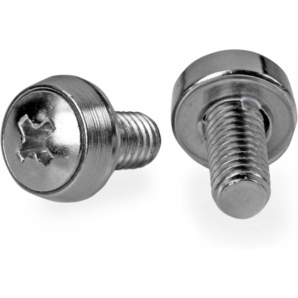 imageStarTechcom M6 Cage Nut M6 Screw Pack of 50 Cage Nuts and M6x12 Mounting Screws for Rack and Server Cabinet Black CABSCREWM6BSilver Mounting Screws