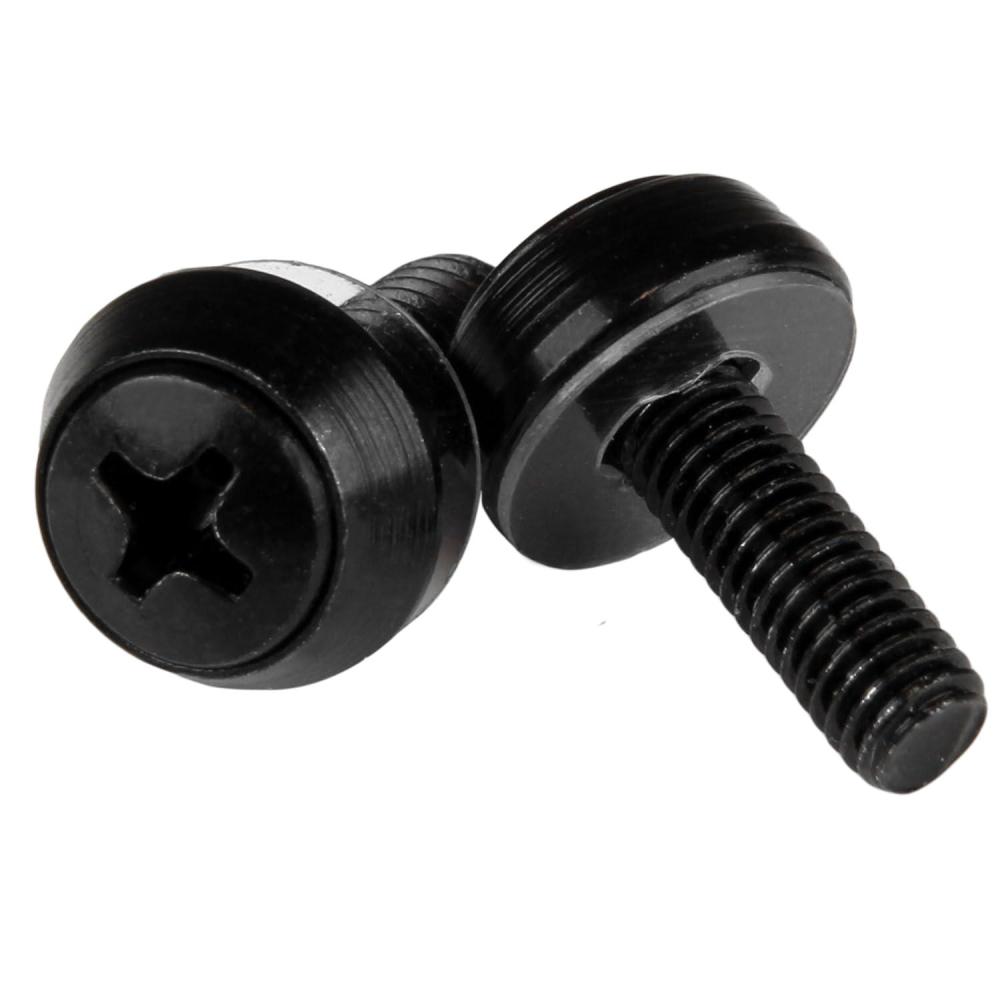 imageStarTechcom M6 Screws Pack of 50 M6x12 Mounting Screws for Rack and Server Cabinet Black CABSCREWSM6BBlack